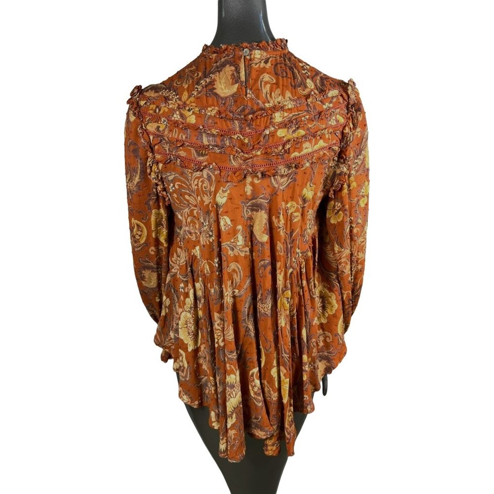 Spell & Gypsy Collective Rust Brown Blouse Top Fl… - image 5